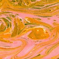 Unique handcrafted texture. Abstract pink, green and yellow spots.