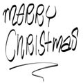 Handdrawn graffiti of merry christmas