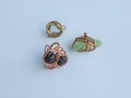 Unique handmade jewelry made of copper wire and colourful stones