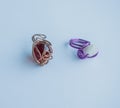 Unique handmade jewelry made of copper wire and colourful stones