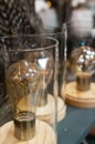 Bulbs in glass jars home decorations Royalty Free Stock Photo