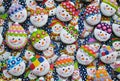 Unique , Homemade , Colorful Mix Of Honey Cookies in The Shape Of Snowman