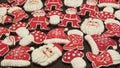 Unique Homemade Colorful New Years and Christmas cookies collection , Gingerbread