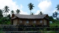 unique house made of bamboo and shingle roof