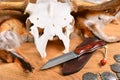 Unique Hunting Damask Knife with Skull