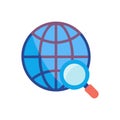 Unique Globe with Magnifier Icon Design