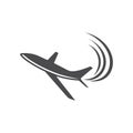 Minimalist and interest airplane icon Royalty Free Stock Photo