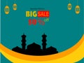 The illustration of mosque and discount banner Royalty Free Stock Photo