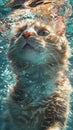 underwater cat swimming distortion