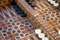 Unique inlaid backgammon board Royalty Free Stock Photo
