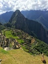 A unique and interesting view of the ancient Inca site of Machu