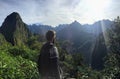 A unique and interesting view of the ancient Inca site of Machu