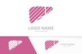 Liver care logo design. Unique internal organ logotype design template.