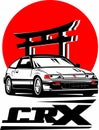 Unique Japanese Cars Logo Honda CRX JDM Royalty Free Stock Photo