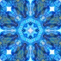 Unique kaleidoscope background using fluid art. Multicolour mosaic texture. Unique kaleidoscope design