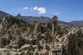 The unique landscape of Moon Valley in La Paz, Bolivia.