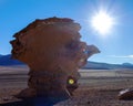 Unique landscape of the Siloli Desert with Stone Tree Arbol de Piedra in the valley of rocks, Bolivia