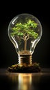 A Unique Light Bulb Design with a Bonsai Tree Encased Royalty Free Stock Photo