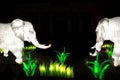 Unique light decoration of elephants.
