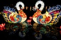 Unique light decoration of 2 swans.