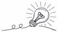 Unique lightbulb idea with curly wire vector illustration for creativity, vector design Generative AI Royalty Free Stock Photo