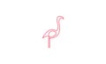 Unique line art animal bird flamingo logo vector icon symbol graphic design illustration Royalty Free Stock Photo