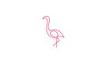 Unique line art animal bird flamingo logo vector icon symbol graphic design illustration Royalty Free Stock Photo