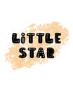 Unique Little star colored nursery hand drawn poster lettering Scandinavian