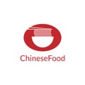 Noodle bowl chinese food logo Royalty Free Stock Photo