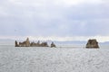 Mono Lake, a saline soda lake in Mono County, California