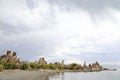 Mono Lake, a saline soda lake in Mono County, California