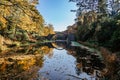 Unique looking bridge Rakotzbrucke,also called Devils Bridge,Saxony,Germany.Built to create circle when it is reflected in waters.