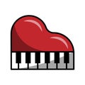 unique love shaped piano logo