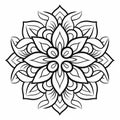 Unique Mandala Flower Coloring Page With Flowing Lines And Traditional Balinese Motifs