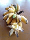 This unique mini banana has a very sweet taste Royalty Free Stock Photo