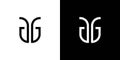 Unique and modern AG letter initial logo design Royalty Free Stock Photo