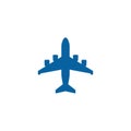 Modern Airplane Traveling Cargo Freight Icon Logo