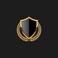 Unique Modern Blank Badge Shield Crest Label Armor Luxury Gold Design Element Template