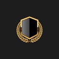 Unique Modern Blank Badge Shield Crest Label Armor Luxury Gold Design Element Template