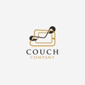 Unique modern contemporary couch chair Logo icon vector template