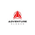 unique and modern design logo red color adventure Royalty Free Stock Photo