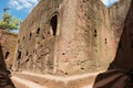 Unique monolithic rock-hewn church in Lalibela, Ethiopia. UNESCO World Heritage site.