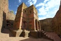 Unique monolithic rock-hewn Church of St. George, UNESCO World heritage, Lalibela, Ethiopia.