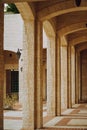 Unique Mosque interior with Arabic design in Jordan. The mosque is located in one of the Muslims Prophet\'s funeral places. Royalty Free Stock Photo