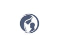 Unique Mother And Baby Stylized Vector Symbol Design. Royalty Free Stock Photo