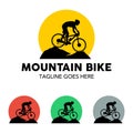 Unique Mountain Bike Illustration Logo Royalty Free Stock Photo