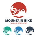Unique Mountain Bike Illustration Logo Royalty Free Stock Photo