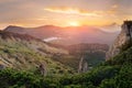 Unique mountain landscape on sunset