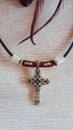 Necklase with metal cross for children