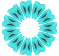 Unique neon blue Kaleidoscope circular pattern